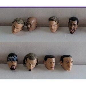 WWE AEW Wrestling Figure Head Lot of 8 – Michaels Masters Daivari JBL